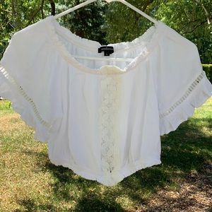 Sweet white ruffle crop top